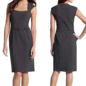 WHBM Black White Polka Dot Square Neck Sleeveless